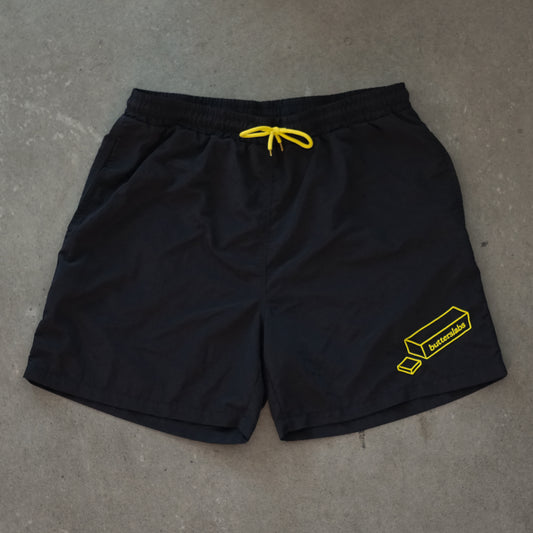 black baggy shorts